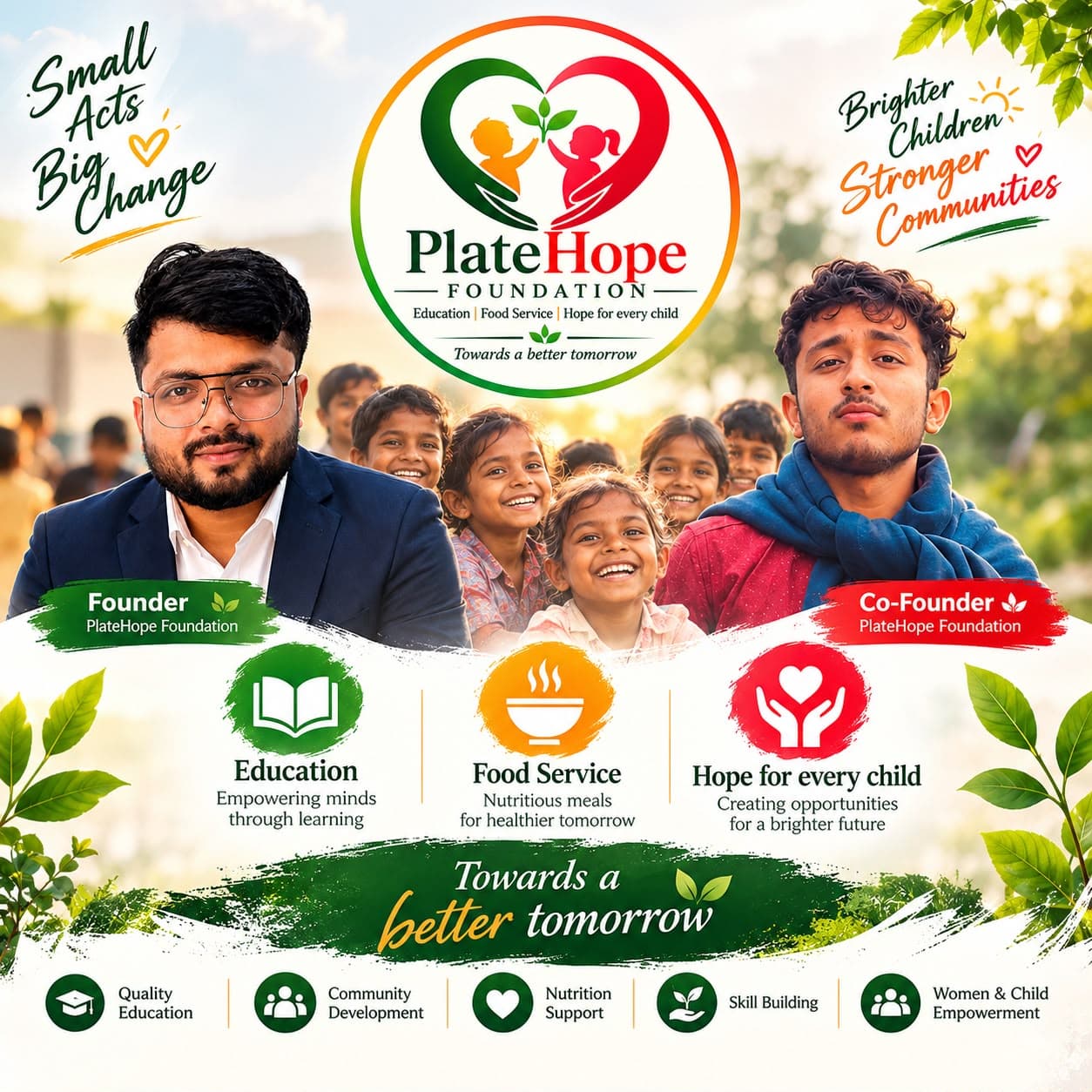PlateHope Foundation founders with smiling children